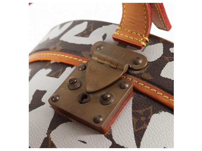 LOUIS VUITTON Monogram Graffiti Boite Shapo Bianco M92186 LV Auth 121505SV Monogramma - vista 20