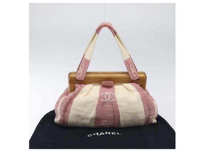CHANEL Borsa a mano in tela beige oro CC Auth 122428V D'oro - vista 12