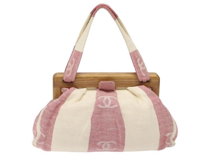 CHANEL Borsa a mano in tela beige oro CC Auth 122428V D'oro - vista 13