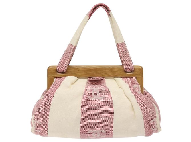 CHANEL Borsa a mano in tela beige oro CC Auth 122428V D'oro - vista 2