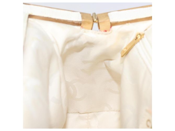 CHANEL Borsa a mano in tela beige oro CC Auth 122428V D'oro - vista 20