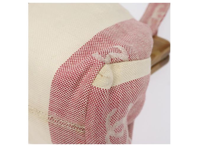 CHANEL Borsa a mano in tela beige oro CC Auth 122428V D'oro - vista 8
