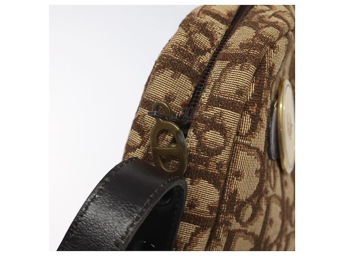 Borsa a spalla in tela Trotter Christian Dior marrone oro Auth BA2808 D'oro - vista 10