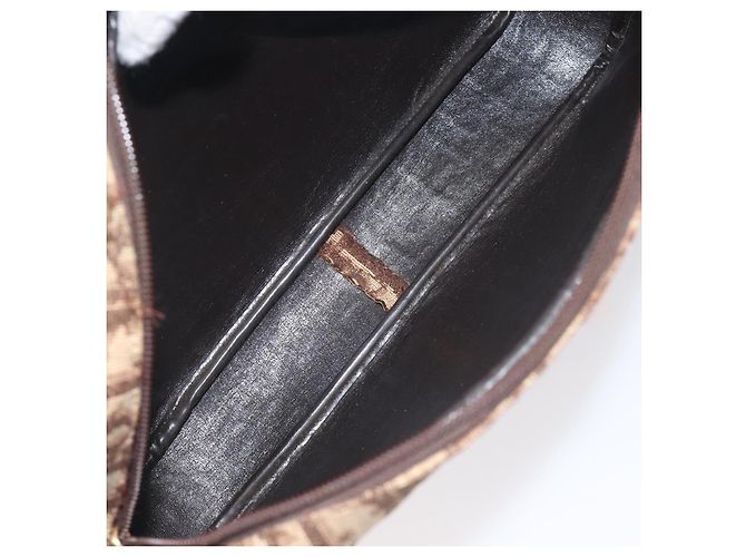 Borsa a spalla in tela Trotter Christian Dior marrone oro Auth BA2808 D'oro - vista 12