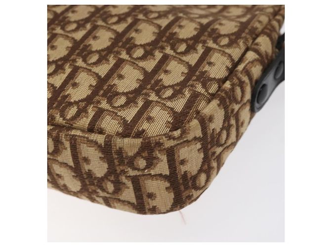 Borsa a spalla in tela Trotter Christian Dior marrone oro Auth BA2808 D'oro - vista 15