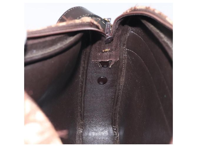 Borsa a spalla in tela Trotter Christian Dior marrone oro Auth BA2808 D'oro - vista 18