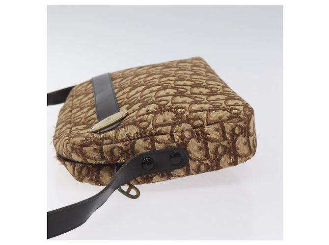 Borsa a spalla in tela Trotter Christian Dior marrone oro Auth BA2808 D'oro - vista 4