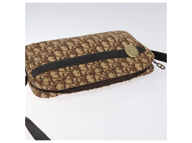Borsa a spalla in tela Trotter Christian Dior marrone oro Auth BA2808 D'oro - vista 6