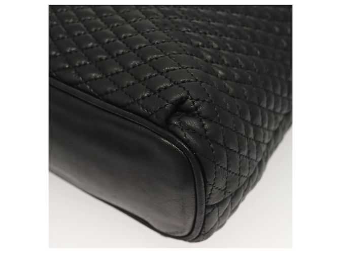 Bolsa de ombro BALLY em couro preto e dourado Auth th6147 - vista 16