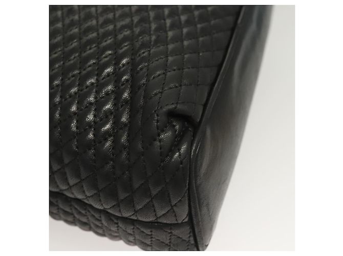 Bolsa de ombro BALLY em couro preto e dourado Auth th6147 - vista 9