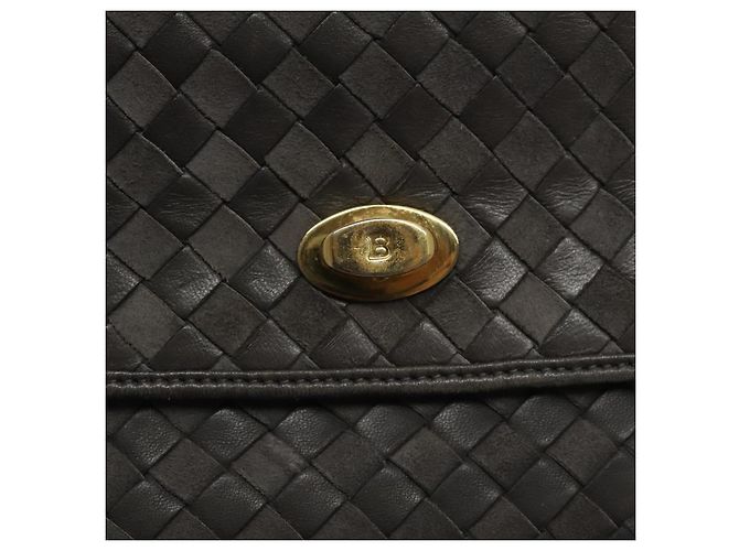 Borsa a mano BALLY in pelle grigia dorata Auth BA2912 Marrone D'oro - vista 17