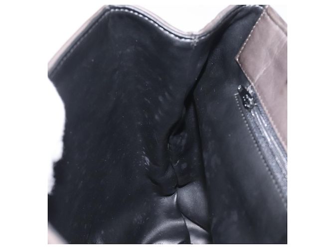 Borsa a mano BALLY in pelle grigia dorata Auth BA2912 Marrone D'oro - vista 19