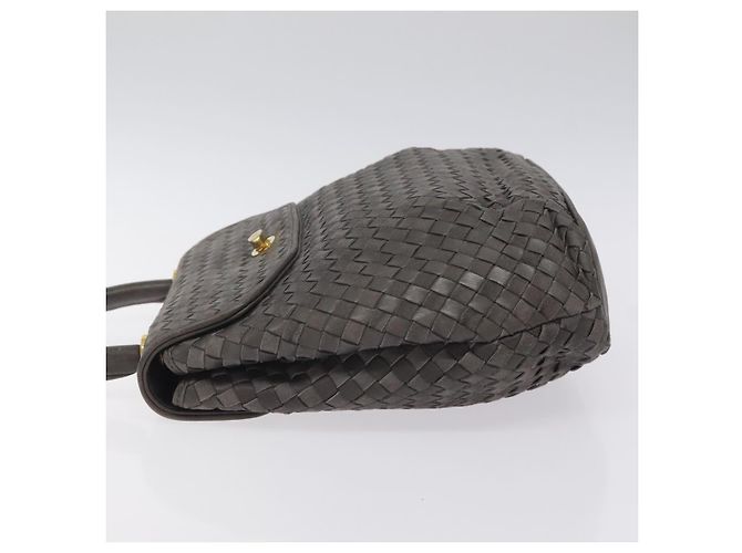 Borsa a mano BALLY in pelle grigia dorata Auth BA2912 Marrone D'oro - vista 4