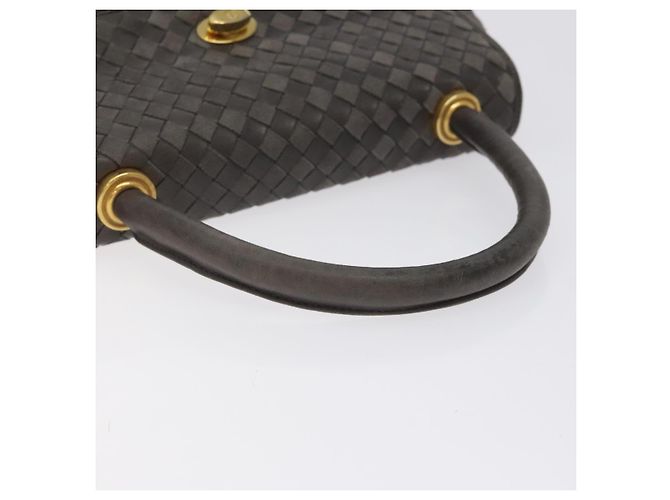 Borsa a mano BALLY in pelle grigia dorata Auth BA2912 Marrone D'oro - vista 7