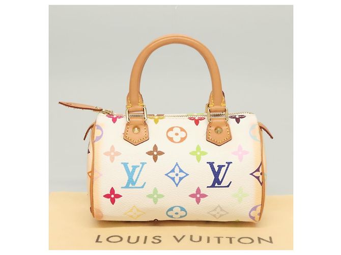 LOUIS VUITTON Bolsa Mini Speedy Monograma Multicolor Branco M92645 LV Auth 126502V - view 12