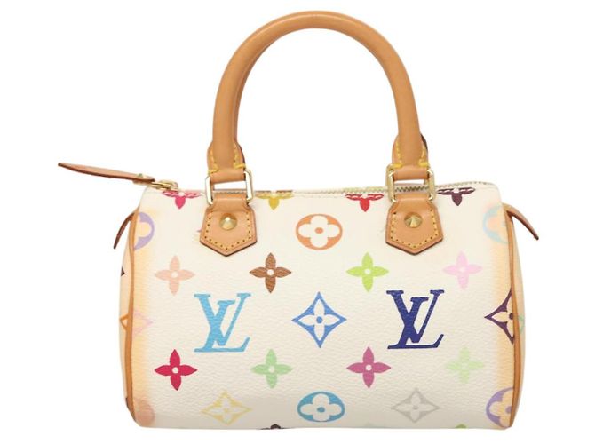 LOUIS VUITTON Bolsa Mini Speedy Monograma Multicolor Branco M92645 LV Auth 126502V - view 13