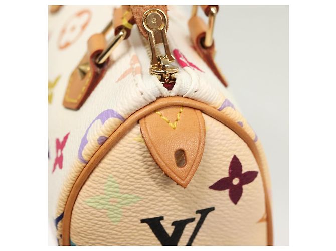 LOUIS VUITTON Bolsa Mini Speedy Monograma Multicolor Branco M92645 LV Auth 126502V - view 19
