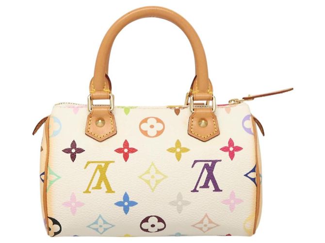 LOUIS VUITTON Bolsa Mini Speedy Monograma Multicolor Branco M92645 LV Auth 126502V - view 2