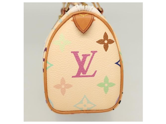 LOUIS VUITTON Bolsa Mini Speedy Monograma Multicolor Branco M92645 LV Auth 126502V - view 3