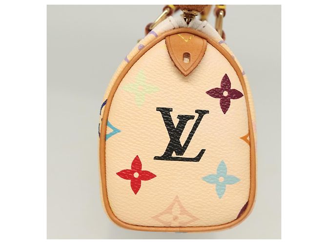 LOUIS VUITTON Bolsa Mini Speedy Monograma Multicolor Branco M92645 LV Auth 126502V - view 4
