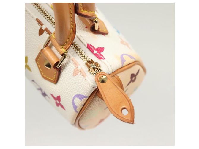 LOUIS VUITTON Bolsa Mini Speedy Monograma Multicolor Branco M92645 LV Auth 126502V - view 9