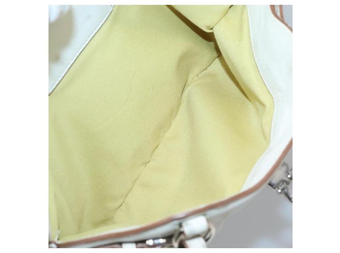 Borsa a Spalla Gancini in Pelle Bianca Argento Auth BA3224 di Salvatore Ferragamo Bianco - vista 21
