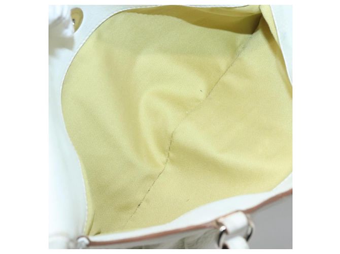Borsa a Spalla Gancini in Pelle Bianca Argento Auth BA3224 di Salvatore Ferragamo Bianco - vista 22
