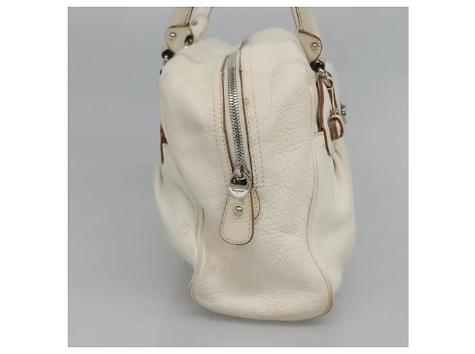 Borsa a Spalla Gancini in Pelle Bianca Argento Auth BA3224 di Salvatore Ferragamo Bianco - vista 3
