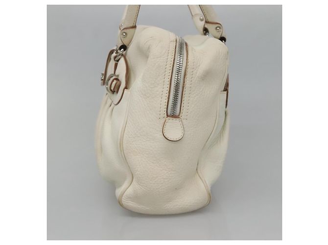 Borsa a Spalla Gancini in Pelle Bianca Argento Auth BA3224 di Salvatore Ferragamo Bianco - vista 4