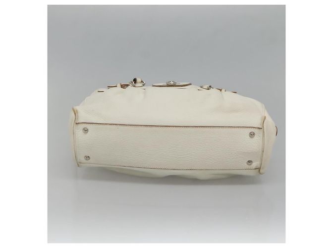 Borsa a Spalla Gancini in Pelle Bianca Argento Auth BA3224 di Salvatore Ferragamo Bianco - vista 5