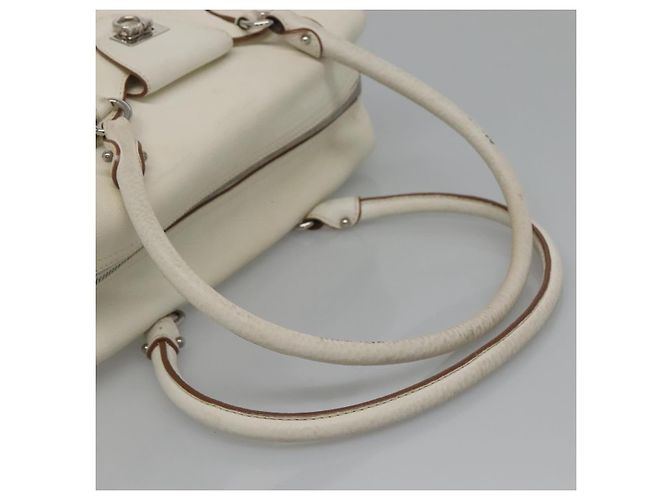 Borsa a Spalla Gancini in Pelle Bianca Argento Auth BA3224 di Salvatore Ferragamo Bianco - vista 7