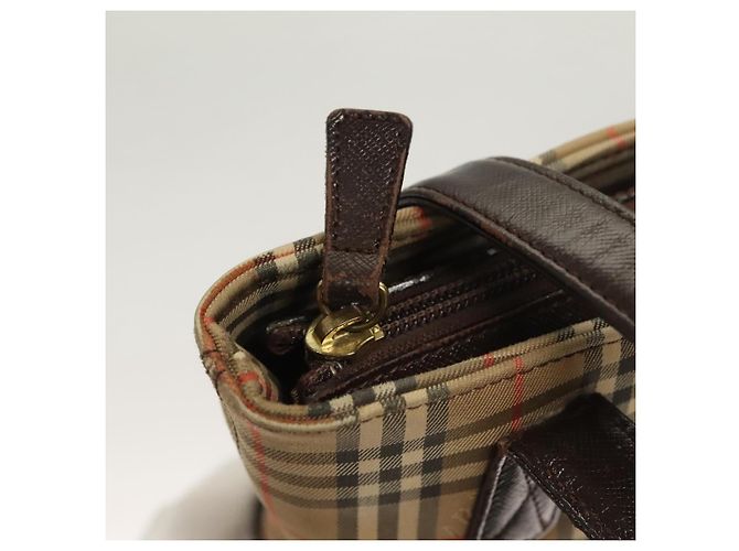 BURBERRY Nova Check Tote Bag Canvas Beige Silber Auth BA2880 - Ansicht 10