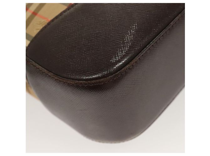 BURBERRY Nova Check Tote Bag Canvas Beige Silber Auth BA2880 - Ansicht 15