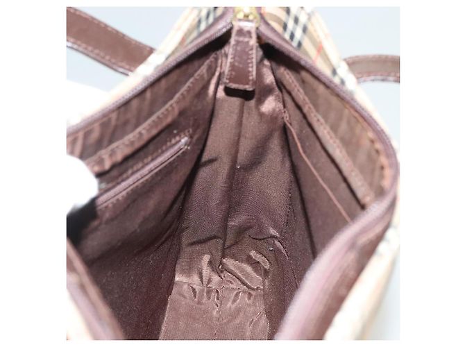 BURBERRY Nova Check Tote Bag Canvas Beige Silber Auth BA2880 - Ansicht 18
