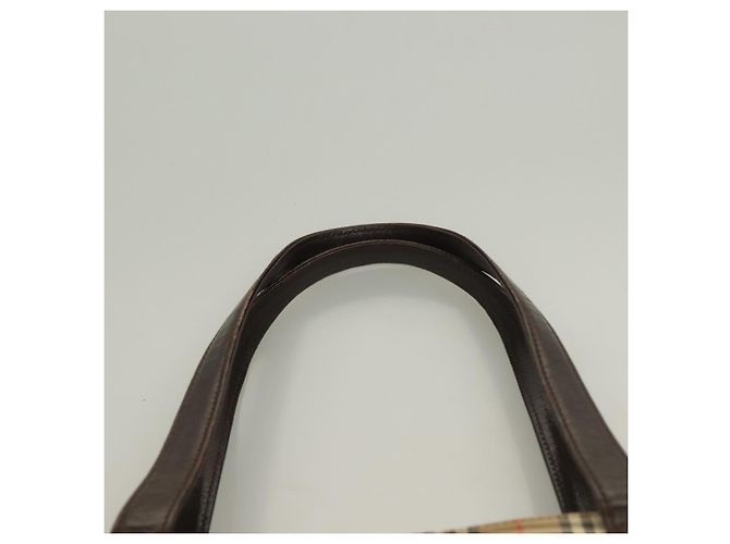 BURBERRY Nova Check Tote Bag Canvas Beige Silber Auth BA2880 - Ansicht 8
