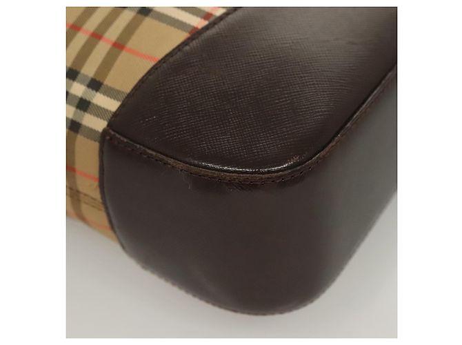 BURBERRY Nova Check Tote Bag Canvas Beige Silber Auth BA2880 - Ansicht 9