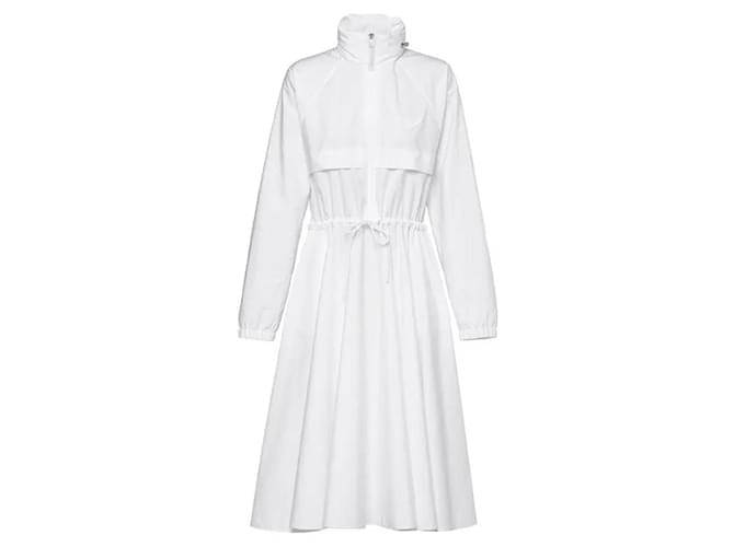 Vestido Prada de algodón blanco con capucha - vista 2