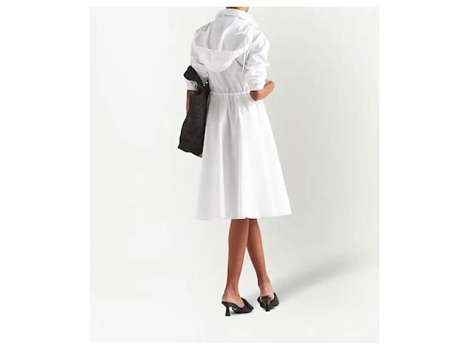 Vestido Prada de algodón blanco con capucha - vista 3