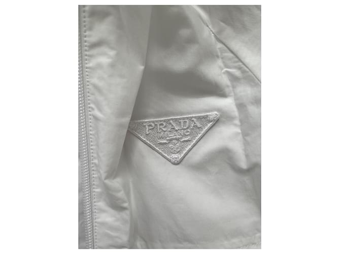 Vestido Prada de algodón blanco con capucha - vista 9