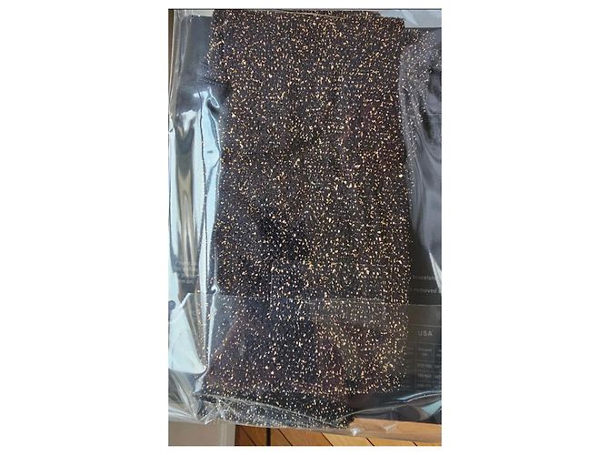 Collant Chanel in nylon nero e oro D'oro - vista 5