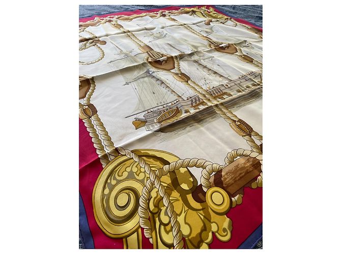Sciarpa Hermès Tribord in seta 90x90 Multicolore - vista 5
