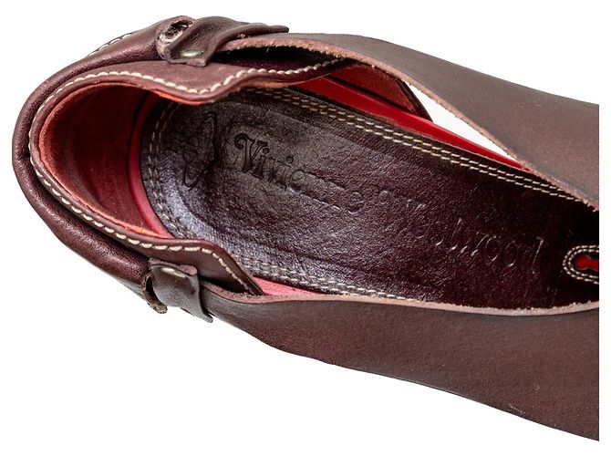 Sandali in pelle marrone con punta aperta Vivienne Westwood - vista 10