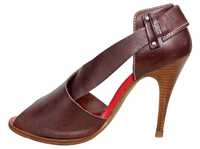 Sandali in pelle marrone con punta aperta Vivienne Westwood - vista 2