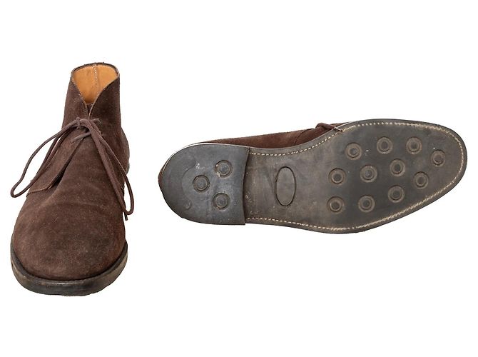 Autre Marque Chaussures à lacets J. Glen en daim marron - vue 11