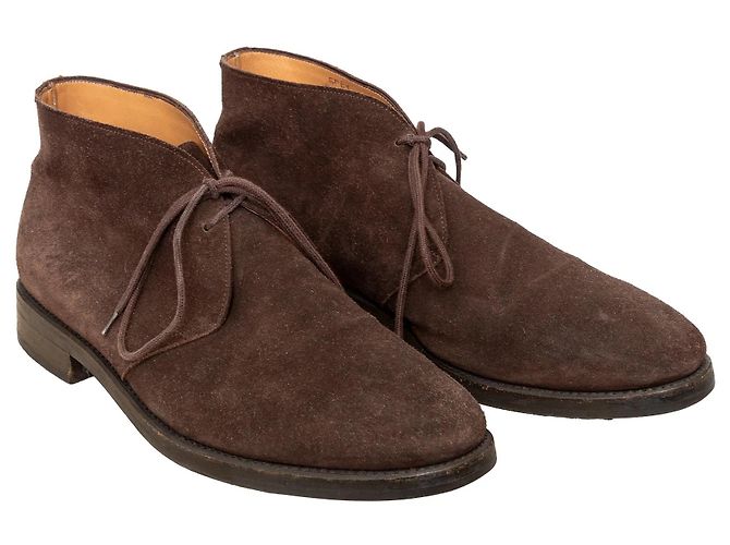 Autre Marque Chaussures à lacets J. Glen en daim marron - vue 2
