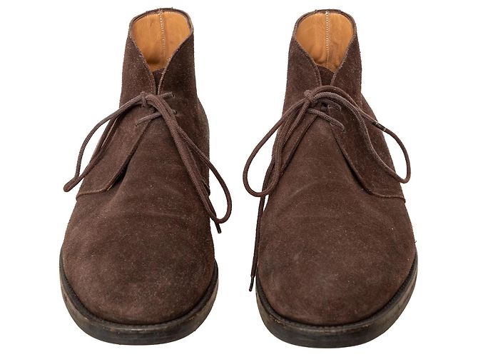 Autre Marque Chaussures à lacets J. Glen en daim marron - vue 3