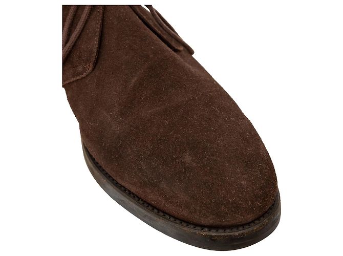 Autre Marque Chaussures à lacets J. Glen en daim marron - vue 6