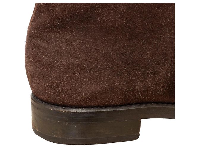 Autre Marque Chaussures à lacets J. Glen en daim marron - vue 7