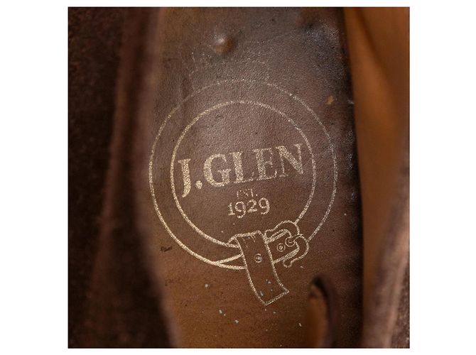 Autre Marque Chaussures à lacets J. Glen en daim marron - vue 9