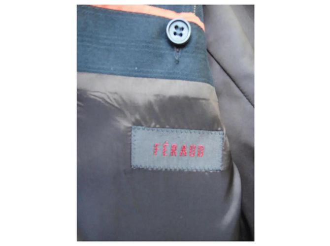Louis Féraud Herren Blazer Jacke Anthrazit Baumwolle Wolle Anthrazitgrau - Ansicht 3
